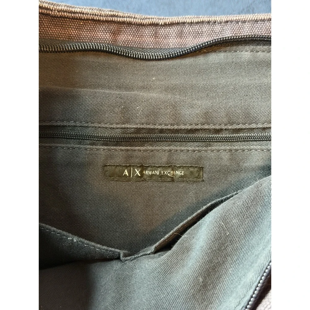 Armani Exchange Canvas Messenger Bag Navy Blue Faded 90s Y2K AX 1991 Vintage